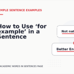 How to Use ‘for example’ in a Sentence