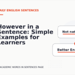 However in a Sentence: Simple Examples for Learners