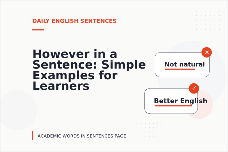 However in a Sentence: Simple Examples for Learners