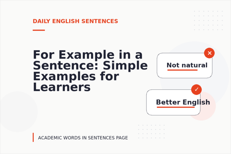 For Example in a Sentence: Simple Examples for Learners