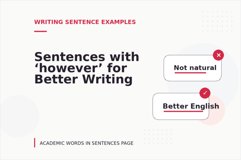 Sentences with ‘however’ for Better Writing